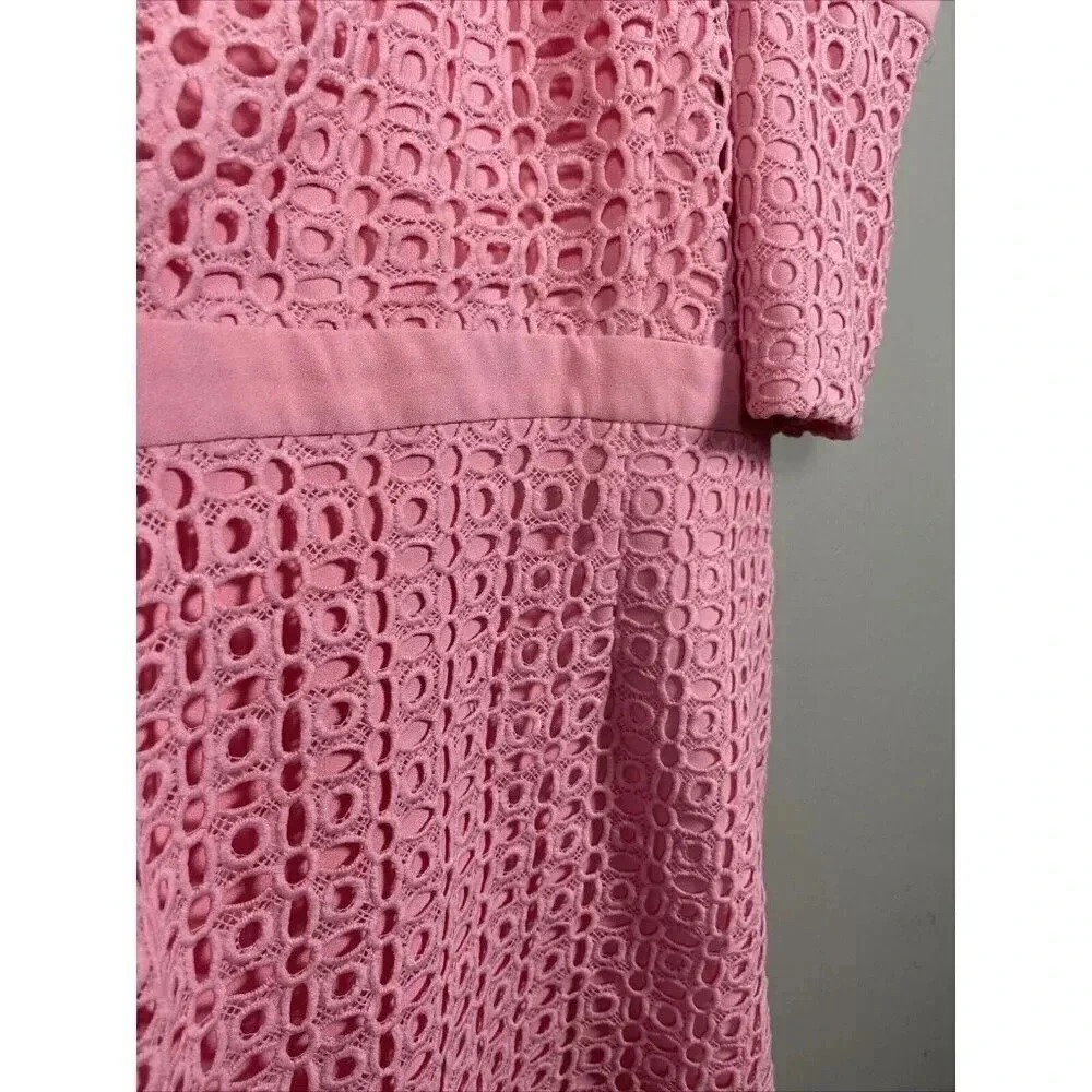 The 8th Sign Crochet lace Mini Dress Size 16 Pink Girlhoodcore Cottage Retro Mod - Picture 3 of 14
